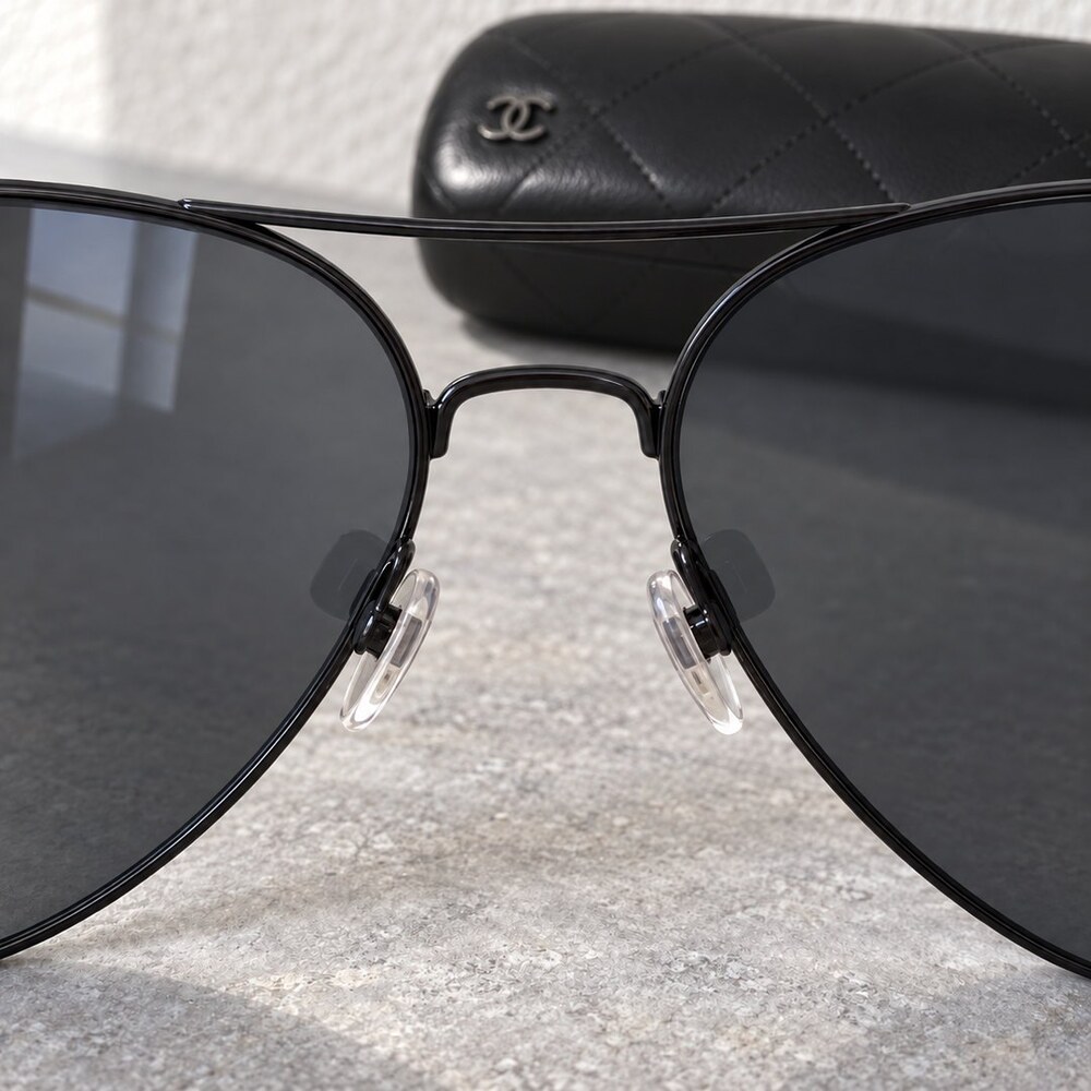 Chanel Black Aviator Sunglasses - Picture 5 of 6